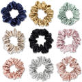 UNIQ scrunchy  mulbery silk scrunchies  Slip Silk Large Scrunchies in Gold, Black, 100% Pure Momme Mulberry Silk Scrunchies